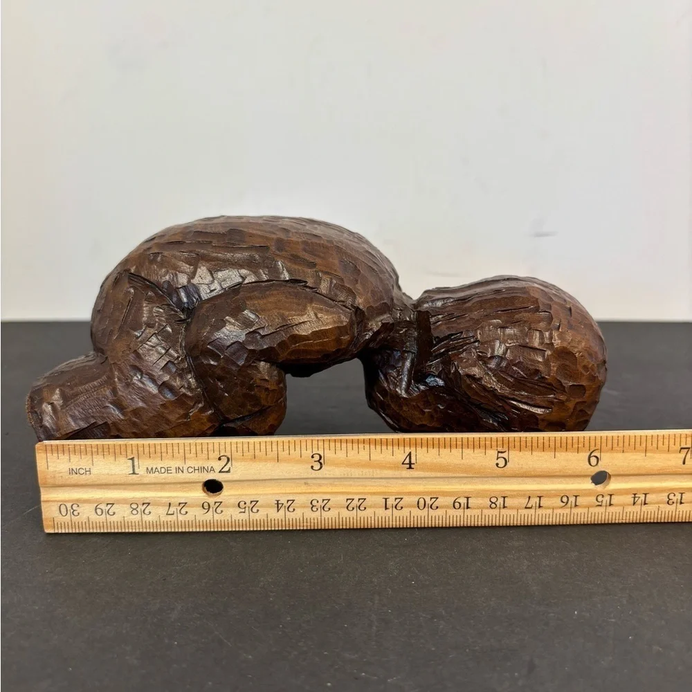 Vintage Hand-Carved Wooden Child Figurine – 6” Folk Art Sculpture